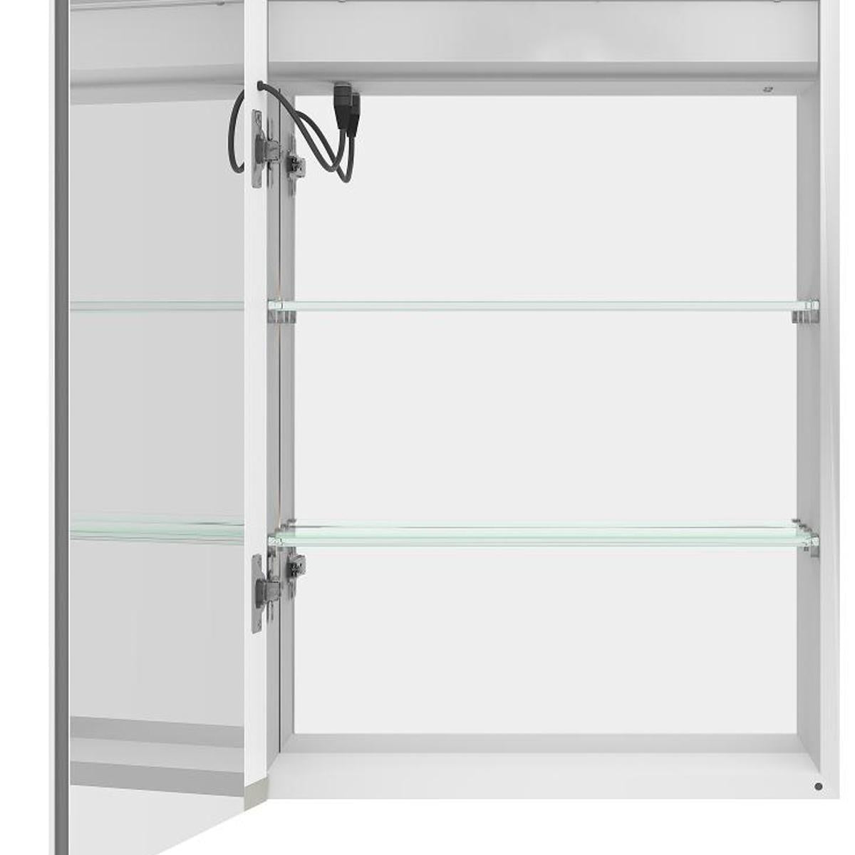 20" Silver Glass Wall Mounted No Textural Detailing Single Door Medicine Cabinet - HomeRoots - Flyclothing LLC