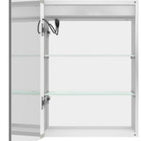 20" Silver Glass Wall Mounted No Textural Detailing Single Door Medicine Cabinet - HomeRoots - Flyclothing LLC