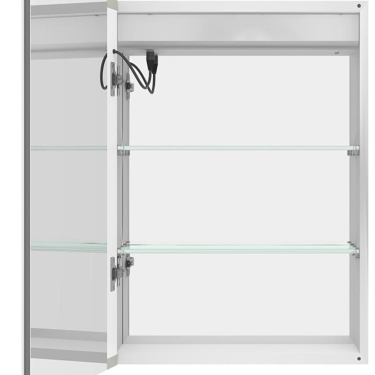 20" Silver Glass Wall Mounted No Textural Detailing Single Door Medicine Cabinet - HomeRoots - Flyclothing LLC