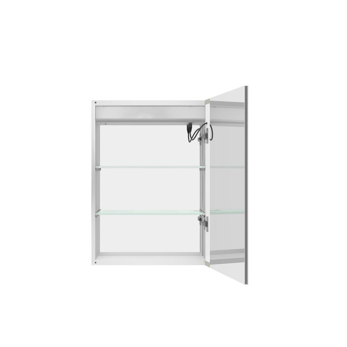 20" Silver Glass Wall Mounted No Textural Detailing Single Door Medicine Cabinet - HomeRoots - Flyclothing LLC