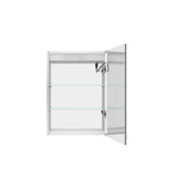 20" Silver Glass Wall Mounted No Textural Detailing Single Door Medicine Cabinet - HomeRoots - Flyclothing LLC
