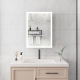 20" Silver Glass Wall Mounted No Textural Detailing Single Door Medicine Cabinet - HomeRoots - Flyclothing LLC