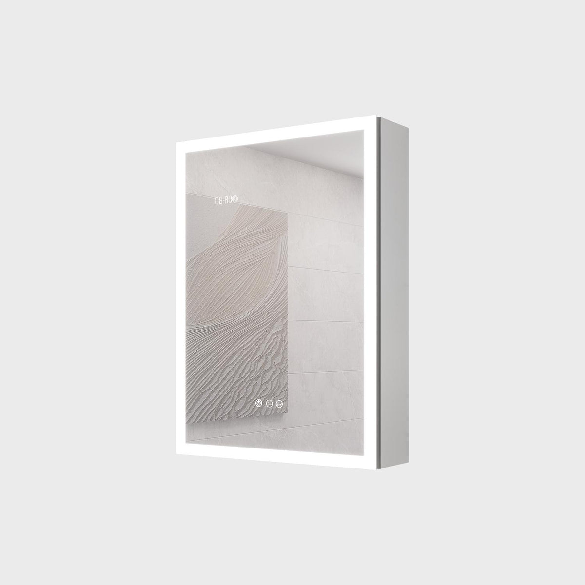 20" Silver Glass Wall Mounted No Textural Detailing Single Door Medicine Cabinet - HomeRoots - Flyclothing LLC