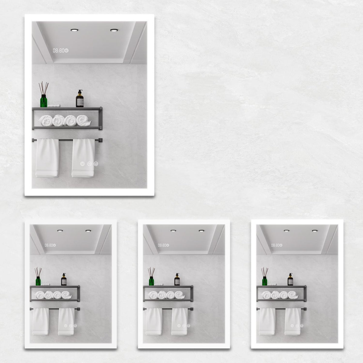 20" Silver Glass Wall Mounted No Textural Detailing Single Door Medicine Cabinet - HomeRoots - Flyclothing LLC