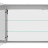 36" Silver Glass Wall Mounted No Textural Detailing Double Door Medicine Cabinet - HomeRoots - Flyclothing LLC