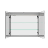 36" Silver Glass Wall Mounted No Textural Detailing Double Door Medicine Cabinet - HomeRoots - Flyclothing LLC