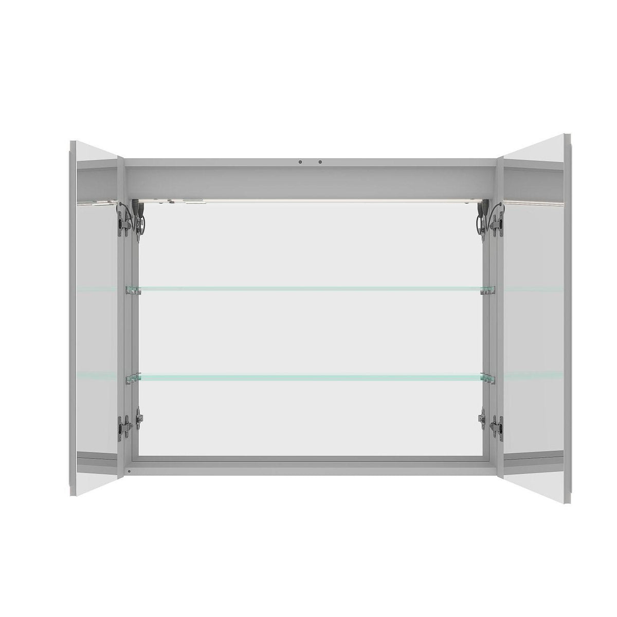 36" Silver Glass Wall Mounted No Textural Detailing Double Door Medicine Cabinet - HomeRoots - Flyclothing LLC
