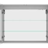 36" Silver Glass Wall Mounted No Textural Detailing Double Door Medicine Cabinet - HomeRoots - Flyclothing LLC