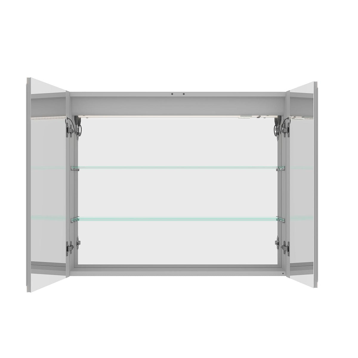 36" Silver Glass Wall Mounted No Textural Detailing Double Door Medicine Cabinet - HomeRoots - Flyclothing LLC