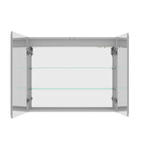 36" Silver Glass Wall Mounted No Textural Detailing Double Door Medicine Cabinet - HomeRoots - Flyclothing LLC