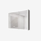 36" Silver Glass Wall Mounted No Textural Detailing Double Door Medicine Cabinet - HomeRoots - Flyclothing LLC