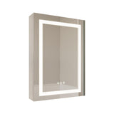 20" Silver Glass Wall Mounted No Textural Detailing Double Door Medicine Cabinet - HomeRoots - Flyclothing LLC