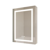 20" Silver Glass Wall Mounted No Textural Detailing Double Door Medicine Cabinet - HomeRoots - Flyclothing LLC