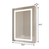20" Silver Glass Wall Mounted No Textural Detailing Single Door Medicine Cabinet - HomeRoots - Flyclothing LLC