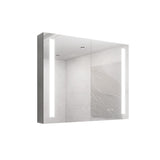 36" Silver Glass Wall Mounted No Textural Detailing Double Door Medicine Cabinet - HomeRoots - Flyclothing LLC