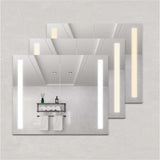 36" Silver Glass Wall Mounted No Textural Detailing Double Door Medicine Cabinet - HomeRoots - Flyclothing LLC