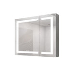 36" Silver Glass Wall Mounted No Textural Detailing Double Door Medicine Cabinet - HomeRoots - Flyclothing LLC
