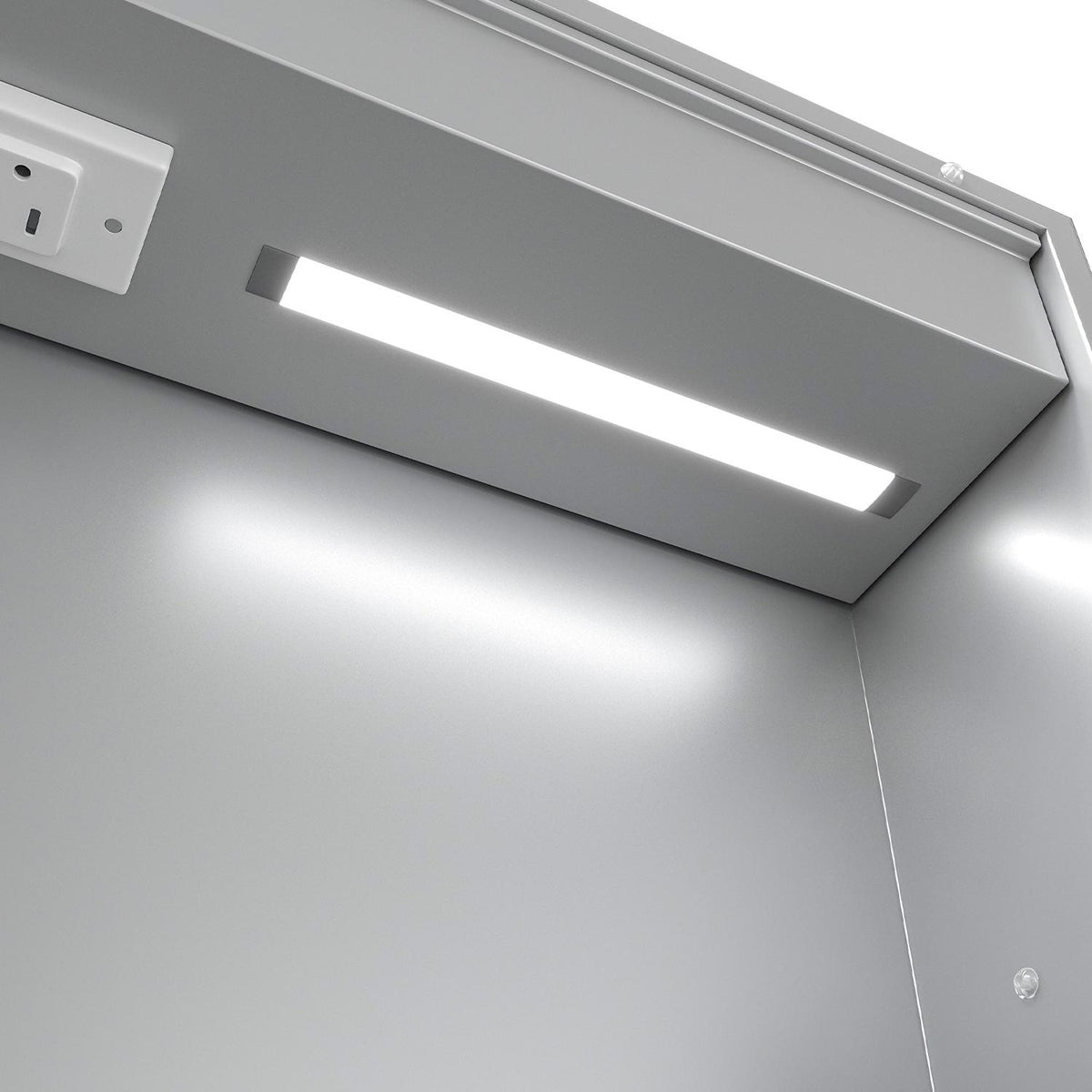 16" Silver Glass Wall Mounted No Textural Detailing Single Door Medicine Cabinet - HomeRoots - Flyclothing LLC
