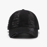 Distressed Adjustable Cotton Baseball Cap - Trendsi - Flyclothing LLC