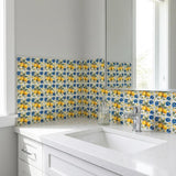 5" x 5" Yellow Vinyl Arabesque Peel And Stick Removable Tiles - HomeRoots - Flyclothing LLC