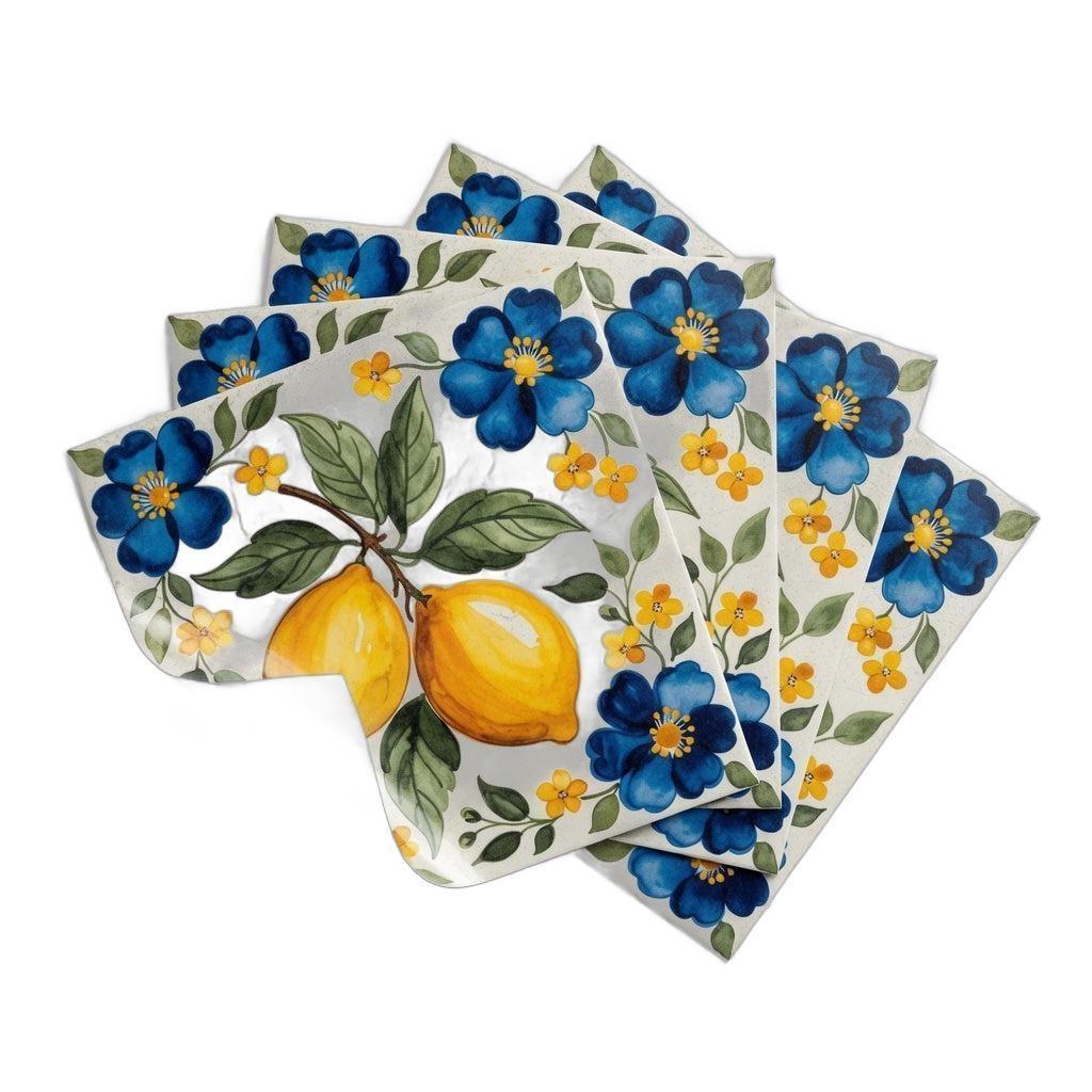 7" x 7" Yellow Vinyl Arabesque Peel And Stick Removable Tiles - HomeRoots - Flyclothing LLC