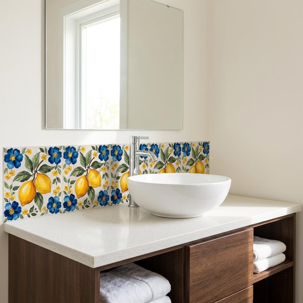 8" x 8" Yellow Vinyl Arabesque Peel And Stick Removable Tiles - HomeRoots - Flyclothing LLC