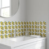 4" x 4" Yellow Vinyl Arabesque Peel And Stick Removable Tiles - HomeRoots - Flyclothing LLC