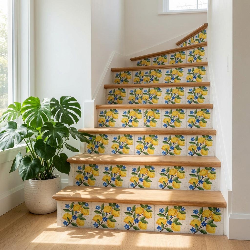 4" x 4" Yellow Vinyl Arabesque Peel And Stick Removable Tiles - HomeRoots - Flyclothing LLC