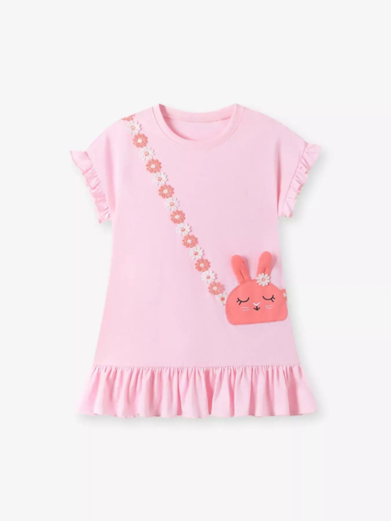 Children's Bunny Ruffle Hem Dress - Trendsi - Flyclothing LLC