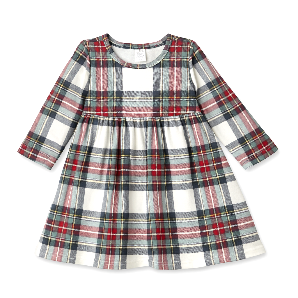 Girls Christmas Plaid Dress – Soft Bamboo Holiday Outfit - Tesa Babe - Flyclothing LLC