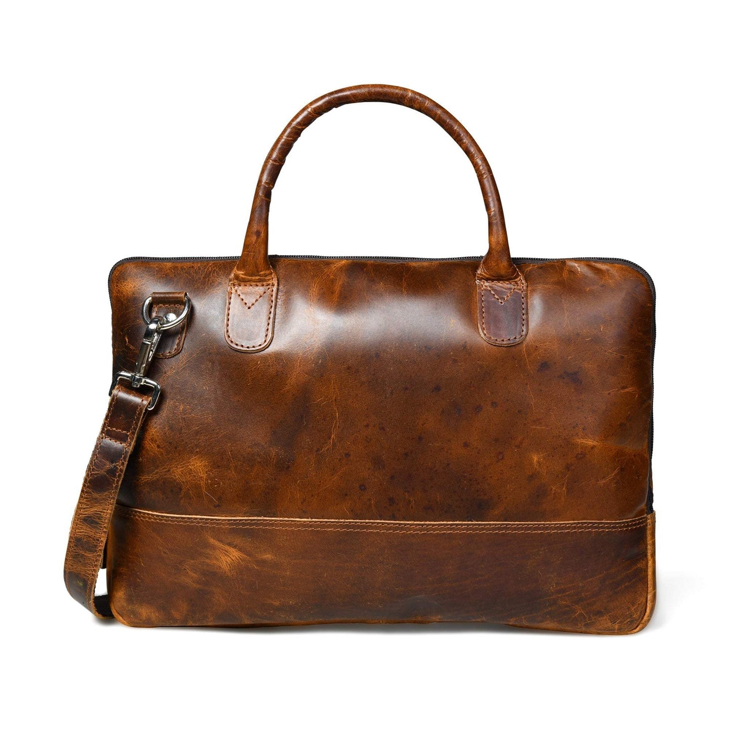 Modernist Leather Laptop Bag- Brown - Classy Leather Bags - Flyclothing LLC