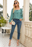 Floral Tied Printed Long Sleeve Blouse - Trendsi - Flyclothing LLC