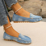 Round Toe Flat Loafers - Trendsi