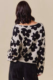 SO ME Loose Fit Flower Lightweight Sweater Top - Trendsi - Flyclothing LLC