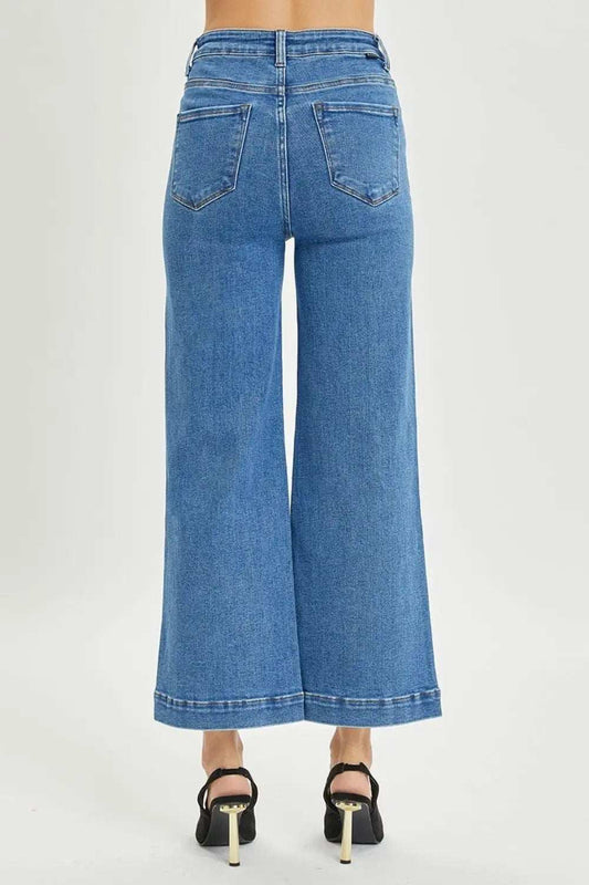 RISEN Full Size High Rise Wide Leg Jeans - Trendsi - Flyclothing LLC