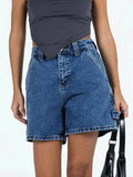 High Waist Denim Shorts - Trendsi