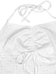 Eyelet Halter Neck Cami - Trendsi