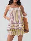 Smocked Square Neck Cami and Shorts Set - Trendsi