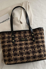 Heart Plaid PU Leather Strap Tote Bag - Trendsi - Flyclothing LLC