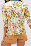 Multicolour Crochet V Neck Half Sleeve Boho Floral Blouse - Trendsi - Flyclothing LLC