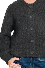 Zenana Button Down Wool Cardigan Sweater - Trendsi - Flyclothing LLC