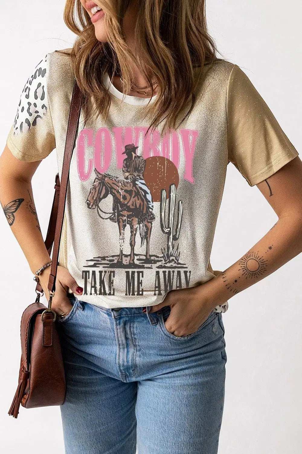 Graphic Round Neck Short Sleeve T-Shirt - Trendsi - Flyclothing LLC