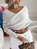 Long Sleeve Cropped Knit Top - Trendsi - Flyclothing LLC