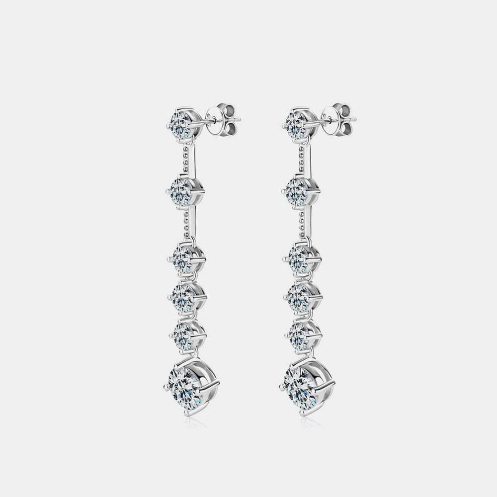 4 Carat Moissanite 925 Sterling Silver Earrings - Trendsi - Flyclothing LLC