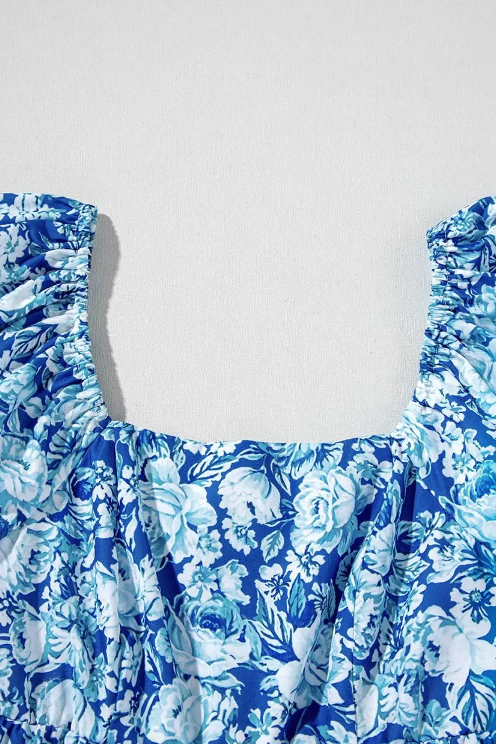 Floral Puff Sleeve Babydoll Mini Dress - Trendsi - Flyclothing LLC
