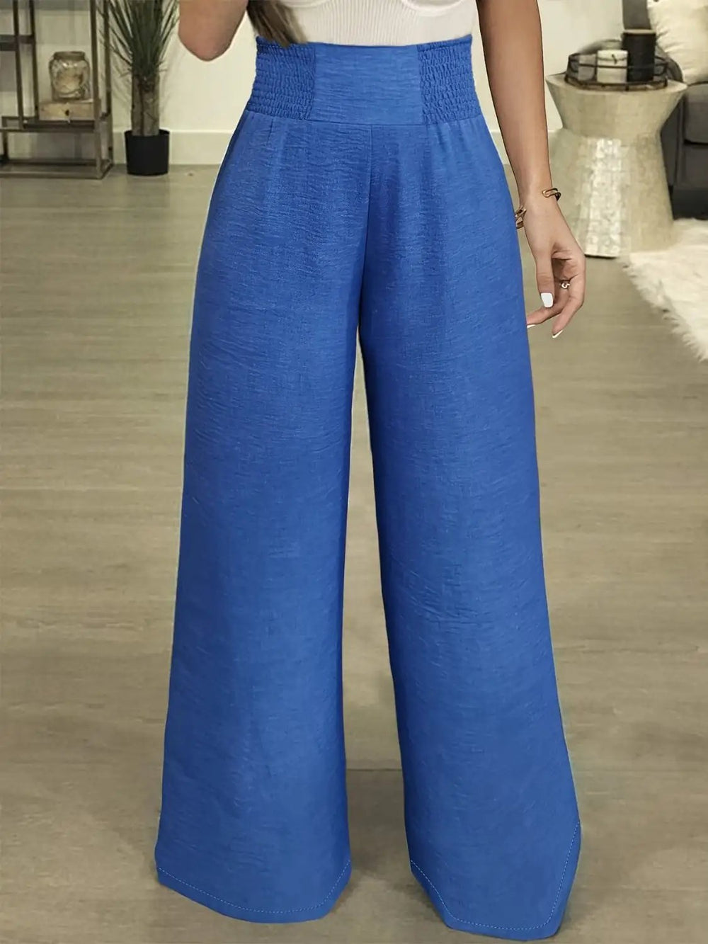 Plus Size High Waist Wide Leg Pants - Trendsi