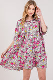 SAGE + FIG Floral Button Down Mini Shirt Dress - Trendsi