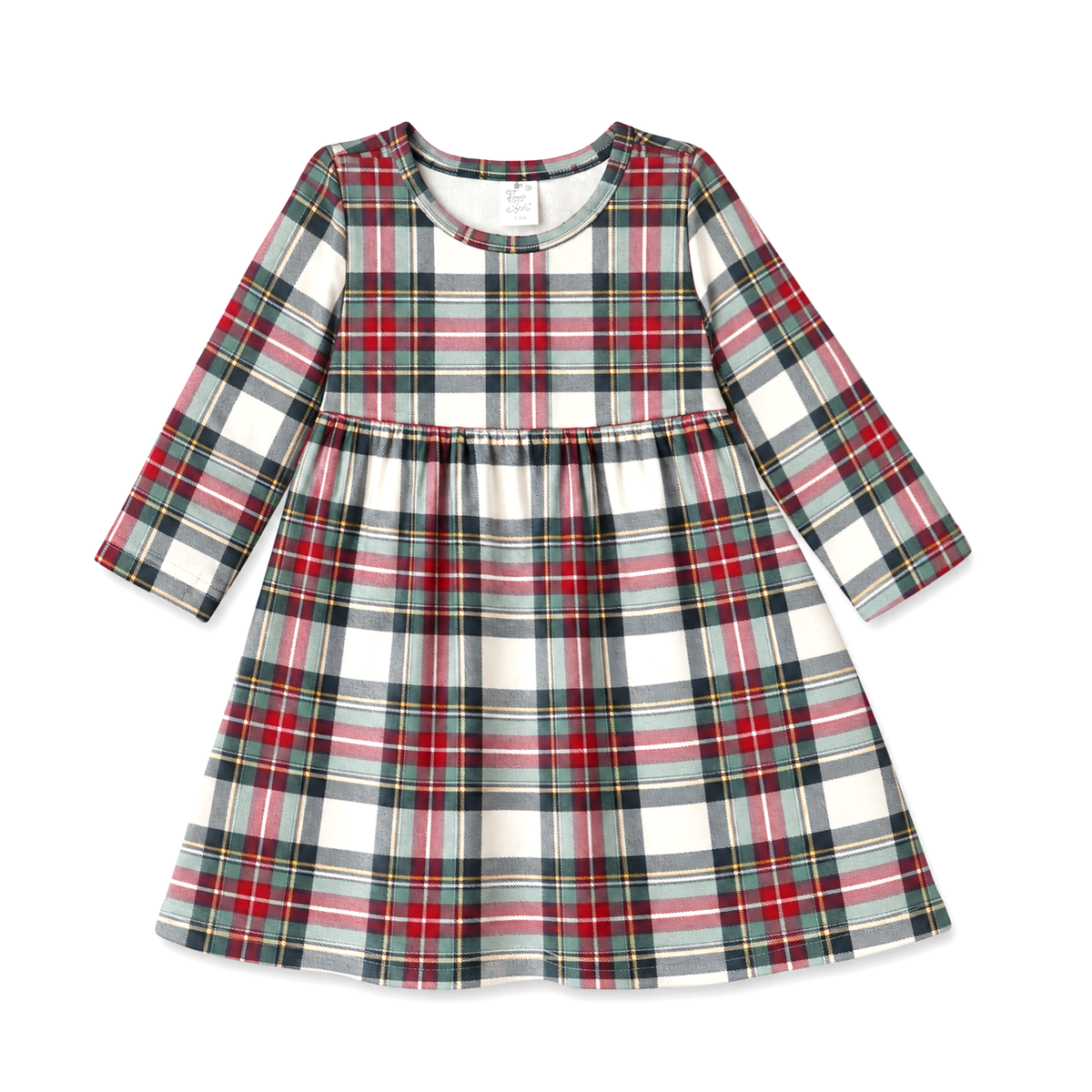 Girls Christmas Plaid Dress – Soft Bamboo Holiday Outfit - Tesa Babe - Flyclothing LLC