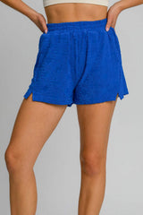 Umgee Floral Elastic Waist Jacquard Shorts with Pockets - Trendsi - Flyclothing LLC
