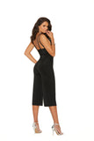 Elegant Moments Black Lycra Jumpsuit 77080